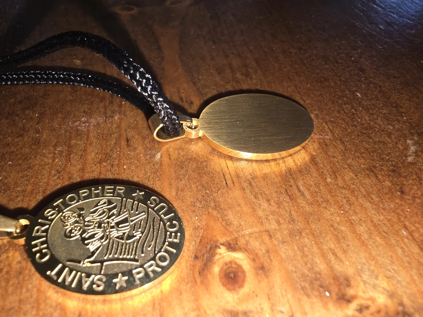 Two Saint Christopher Medals with Black Cords - photo 2