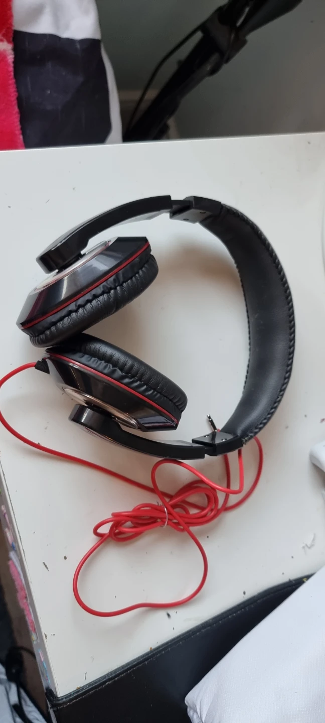 Black and Red Wired Headphones