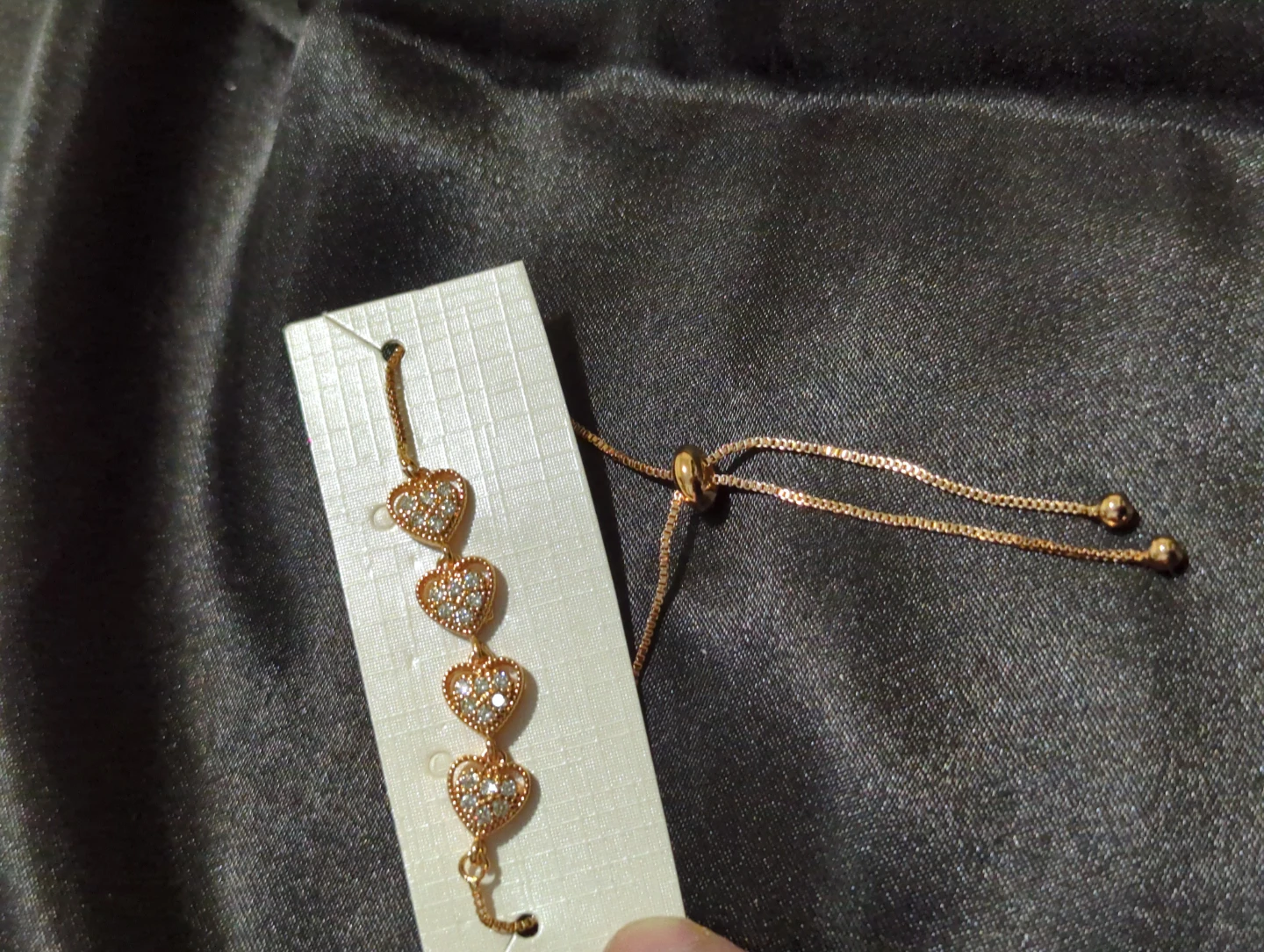Gold-tone heart charm bracelet