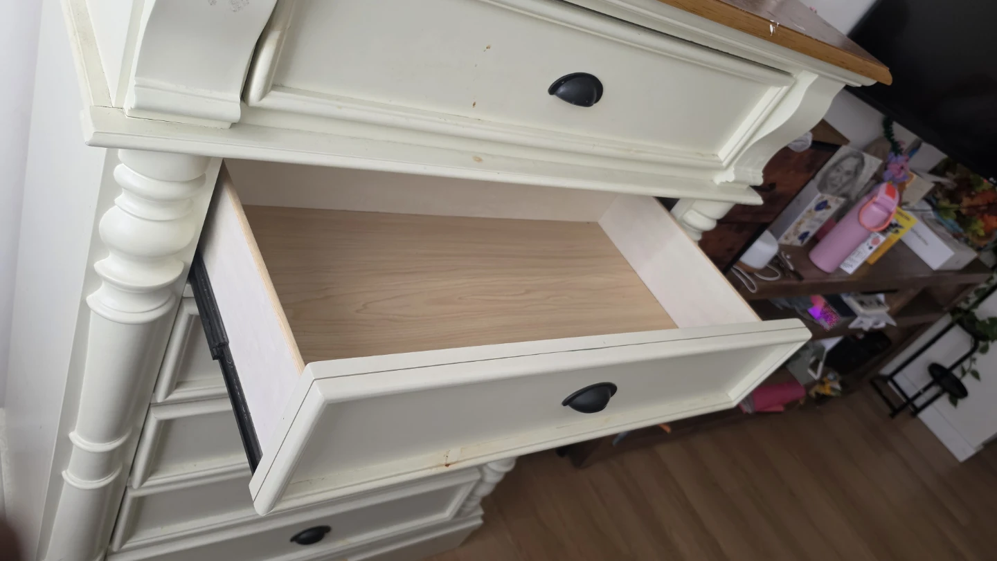 Off-White Tall Dresser with Six Drawers - photo 4