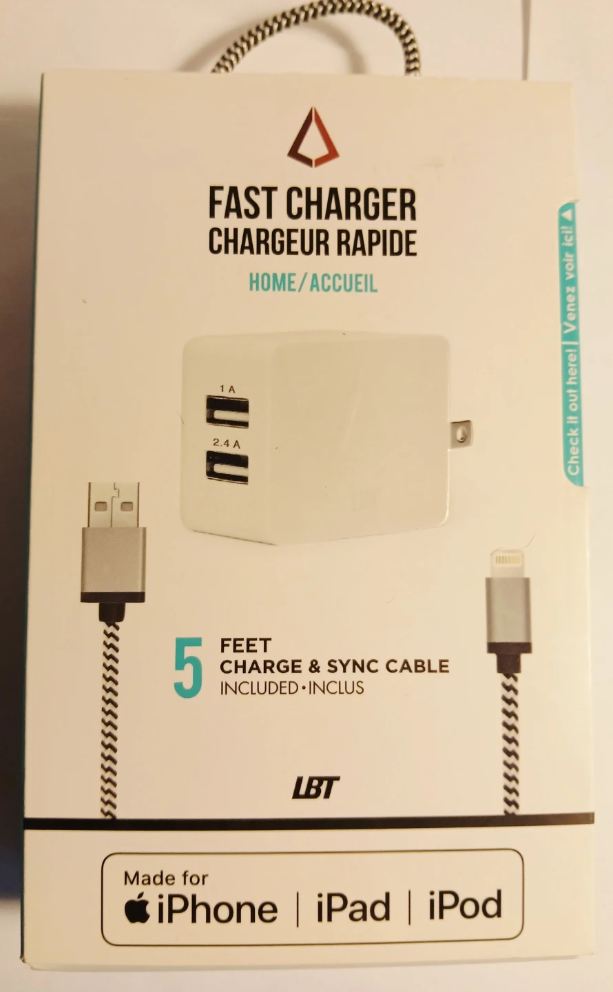 LBT Fast Charger with 5ft Charge and Sync Cable