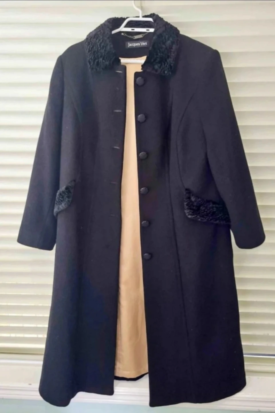 Jacques Vert Black Wool Blend Coat Size 14 - photo 4