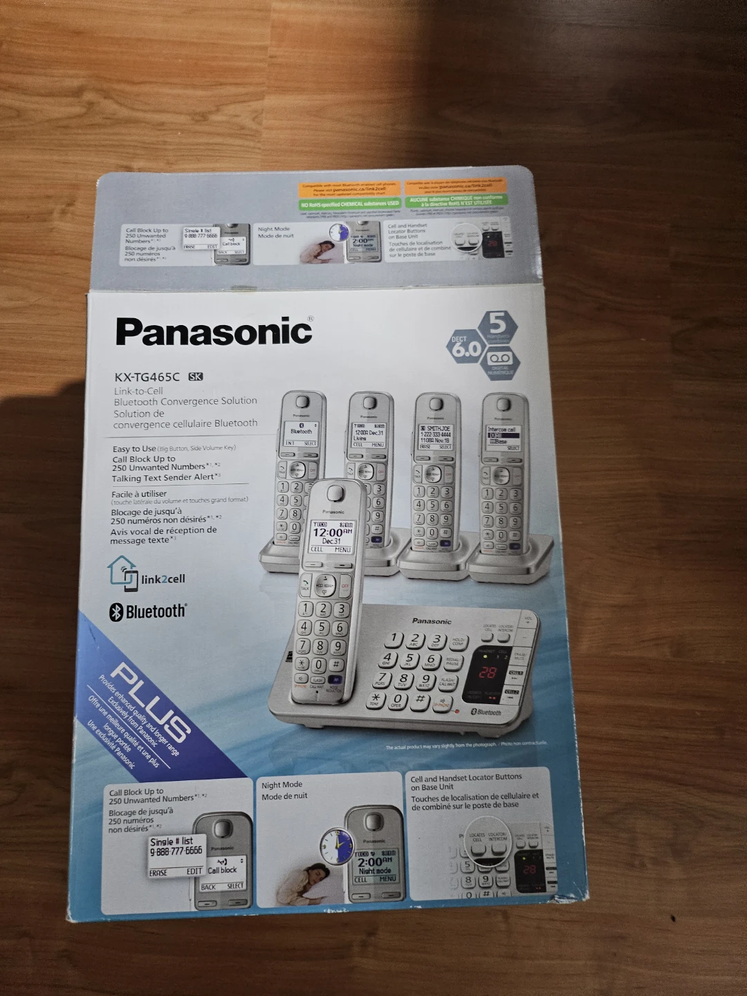 No base station- New 5 Panasonic KX-TG465C Cordless Phones