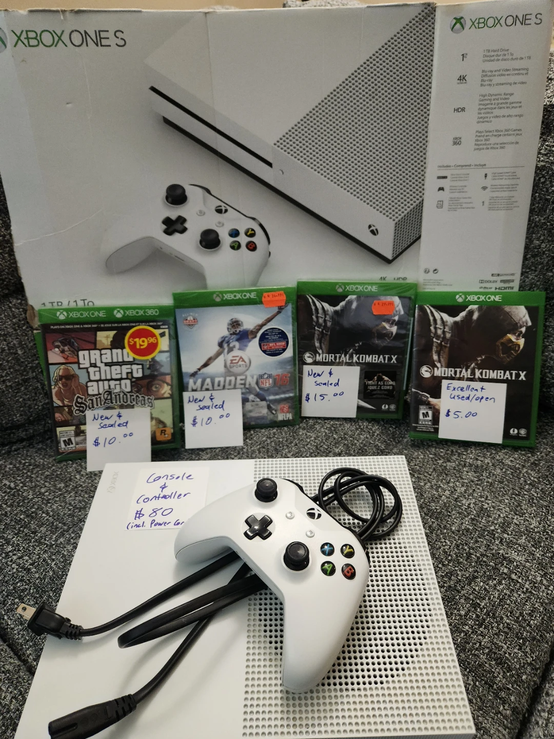 Xbox One S 1TB Console and Wireless Controller with NEW Games - photo 2