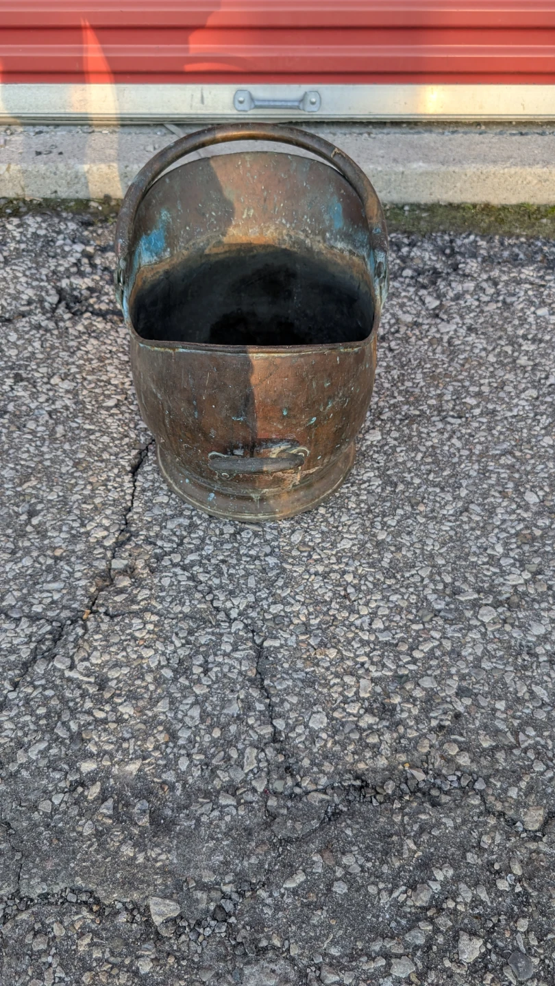 Vintage Copper Fireplace Coal Bucket