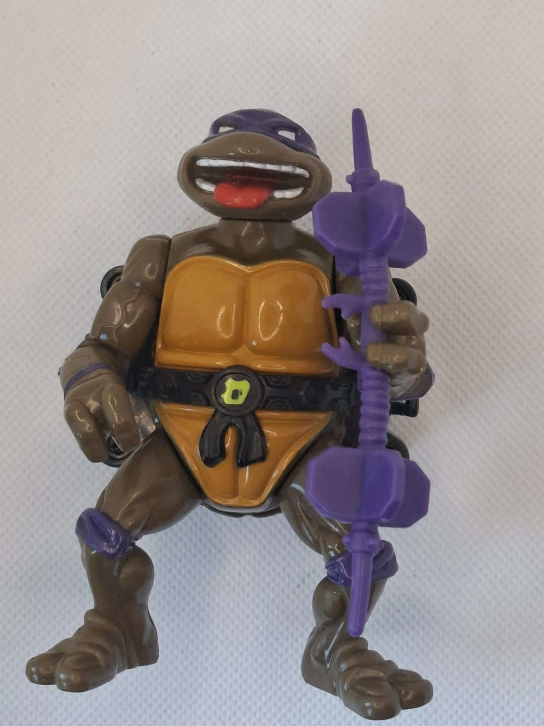 Vintage TMNT Sewer Spitting Donatello Figure w/ Purple Staff