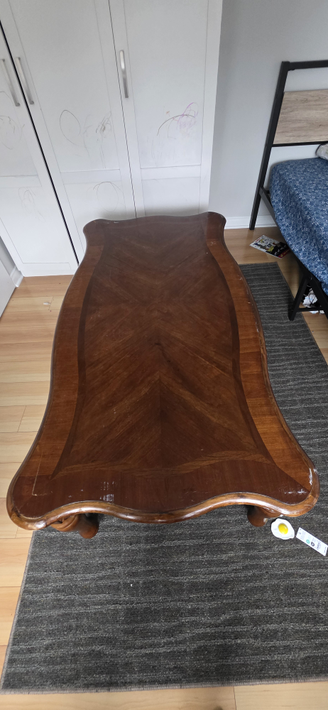 Wooden Dining Table with Chairs and Side Tables