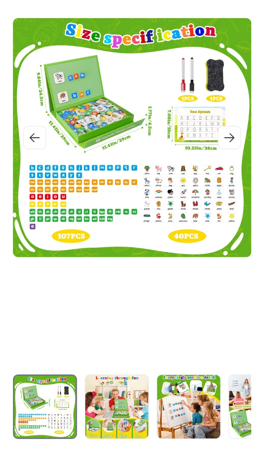 Phonics Word-Building Magnetic Letter Tiles - photo 4