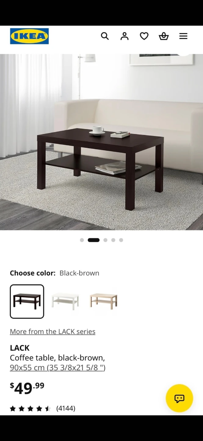IKEA LACK Coffee Table, Black-Brown