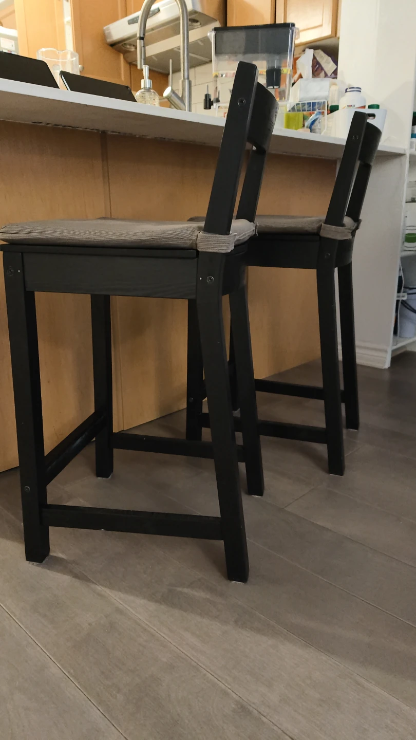 Black Wooden Bar Stools