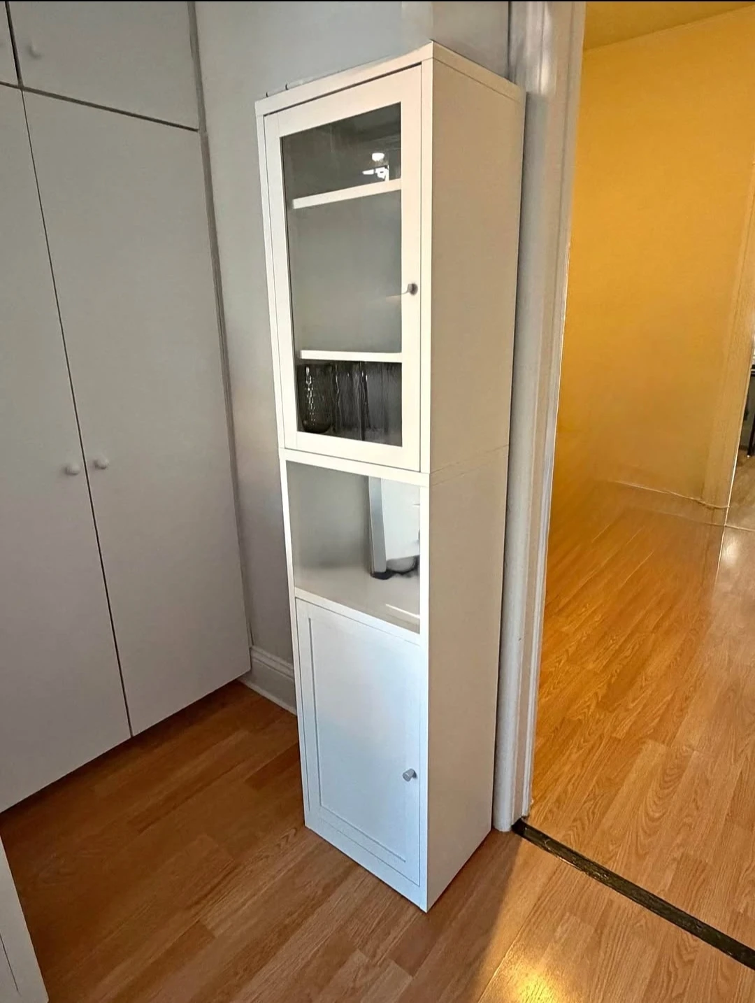Like new Storage Cabinet with Glass Door delivery availabe