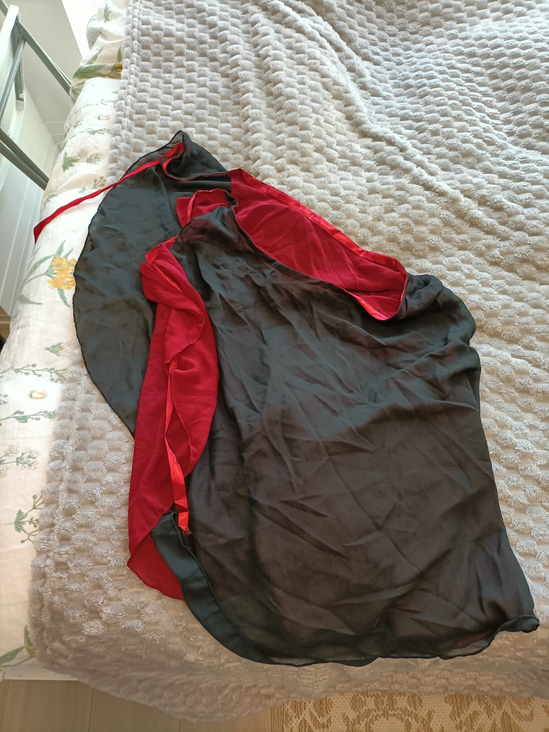 Reversible Red and Black Chiffon Wrap Skirt - photo 2