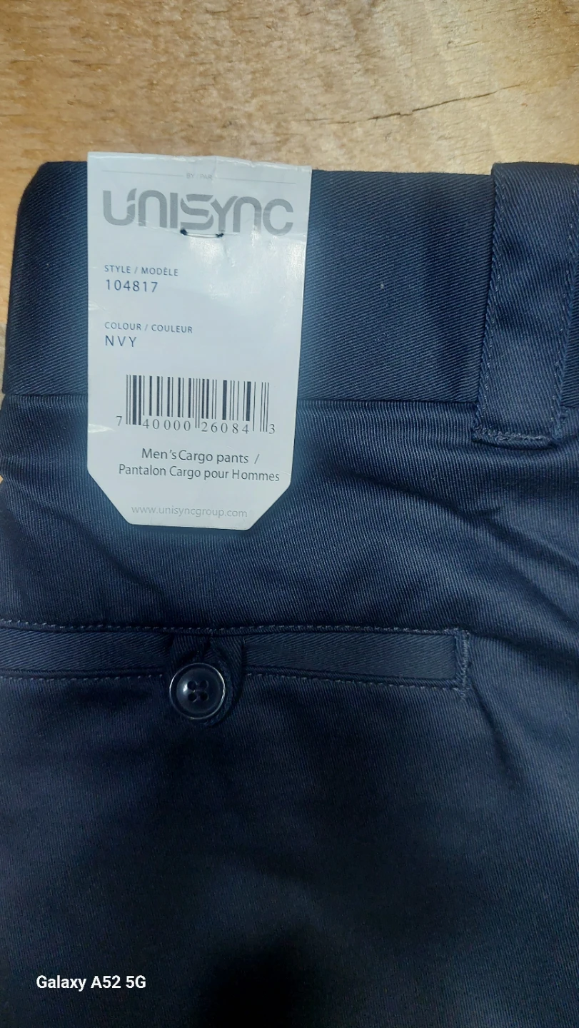 New men's navy blue tactical cargo pants unhemmed - photo 5