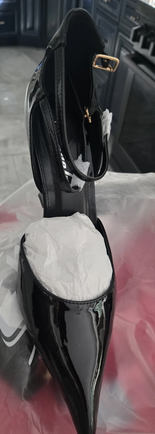 Black Patent Wedge Heel Sandals - photo 5