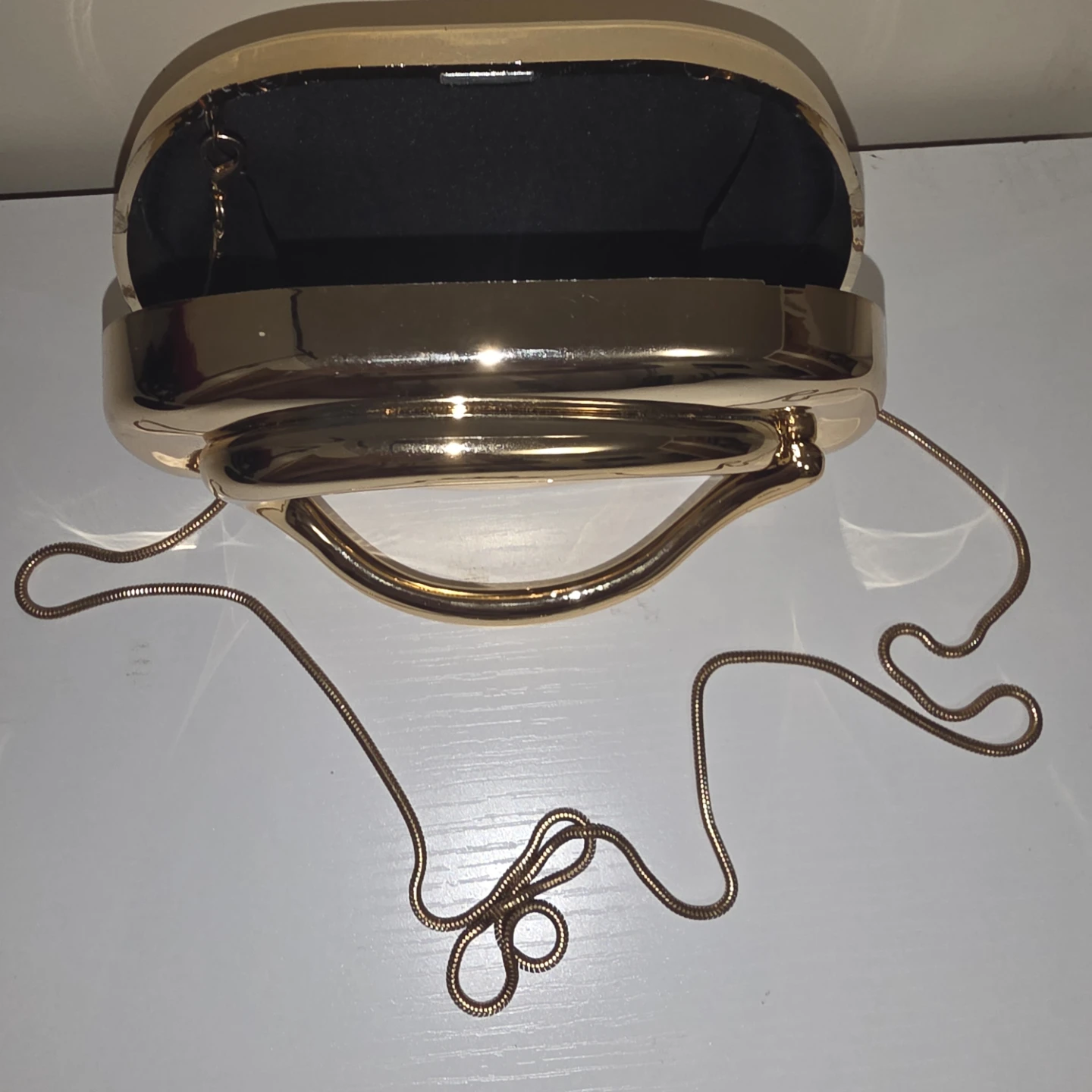 Gold Tone Metallic Clutch Bag - photo 5