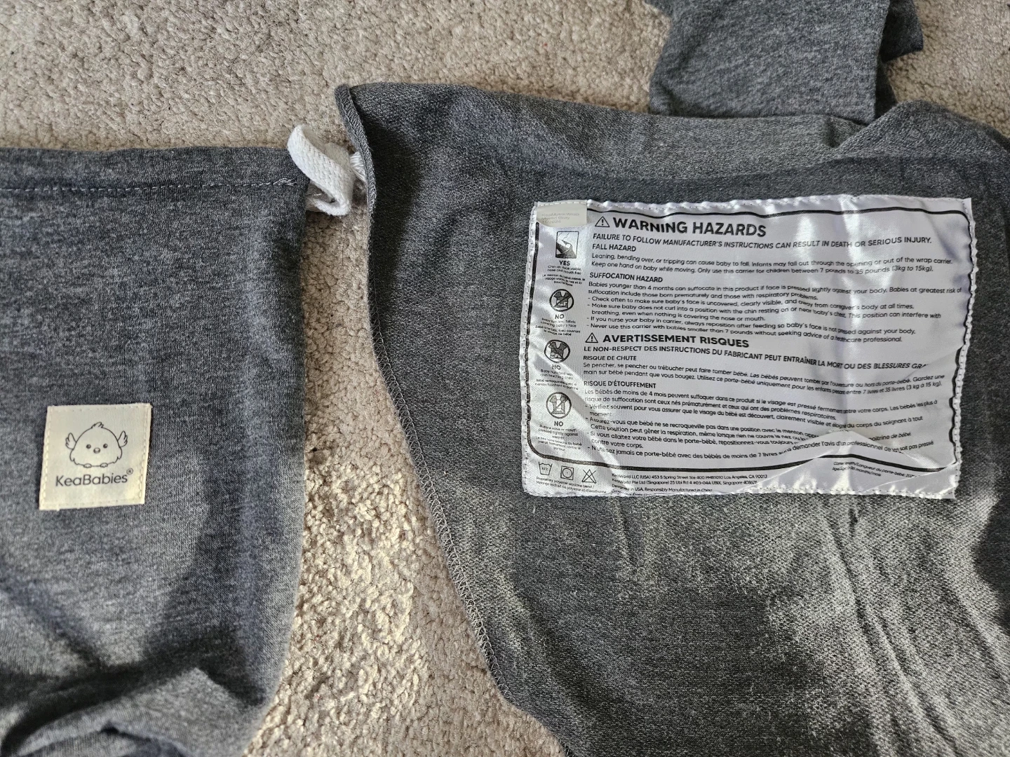 KeaBabies Baby Wrap Carrier - Grey - photo 2