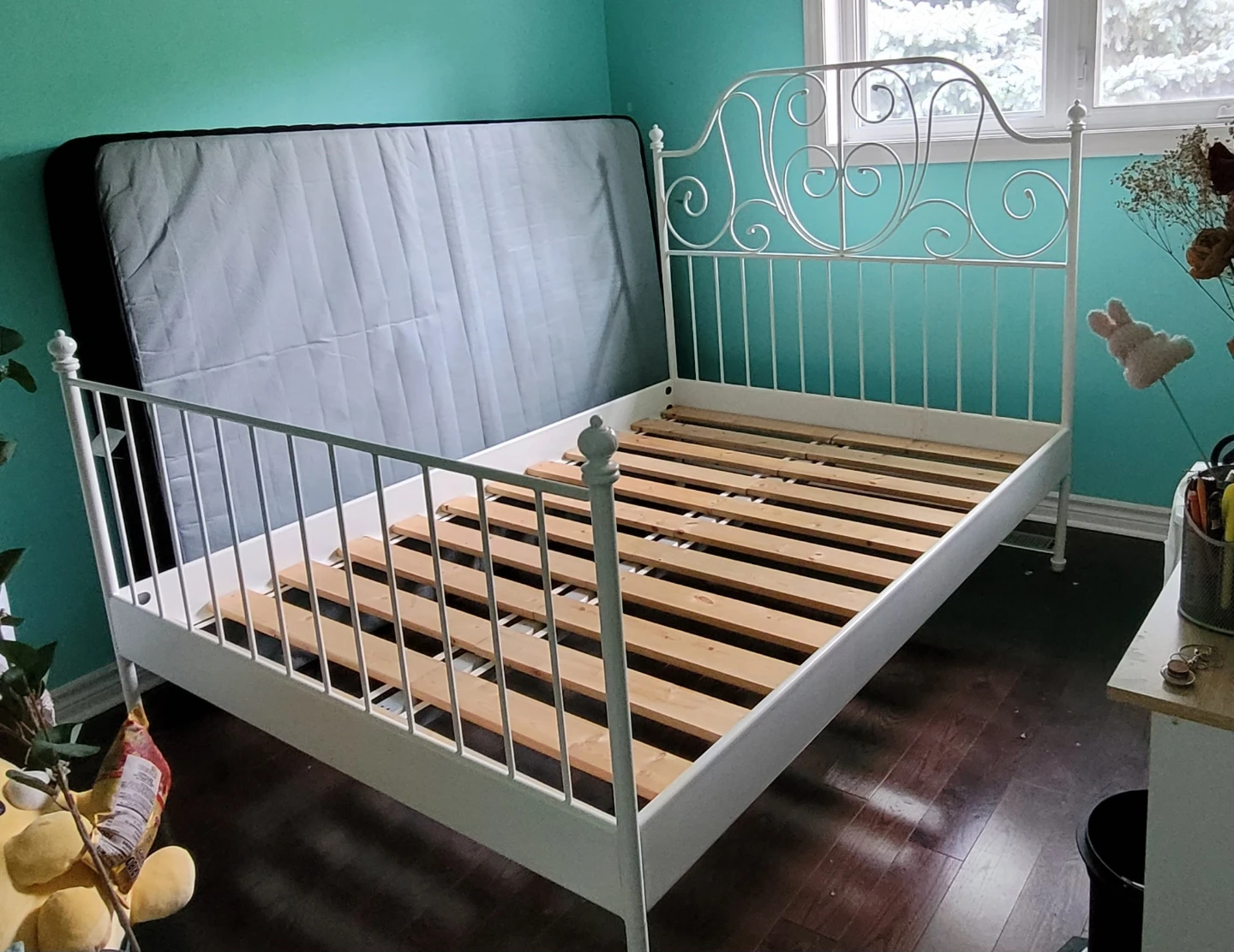 IKEA Leirvik White Double Bed Frame - photo 2