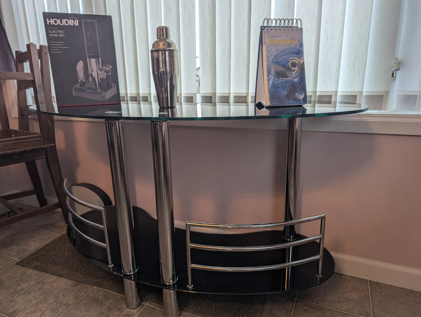 Black Glass Modern Bar Table