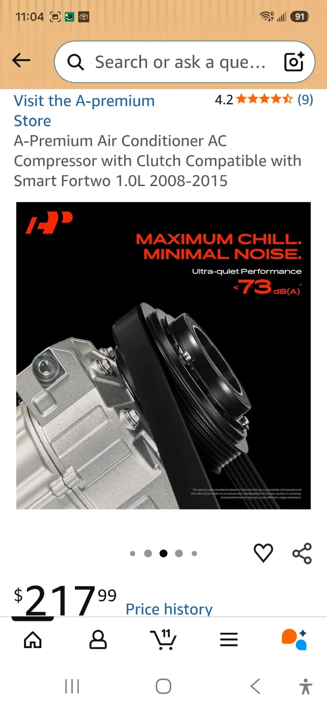 A-Premium AC Compressor for Smart Fortwo 2008-2015 - photo 5