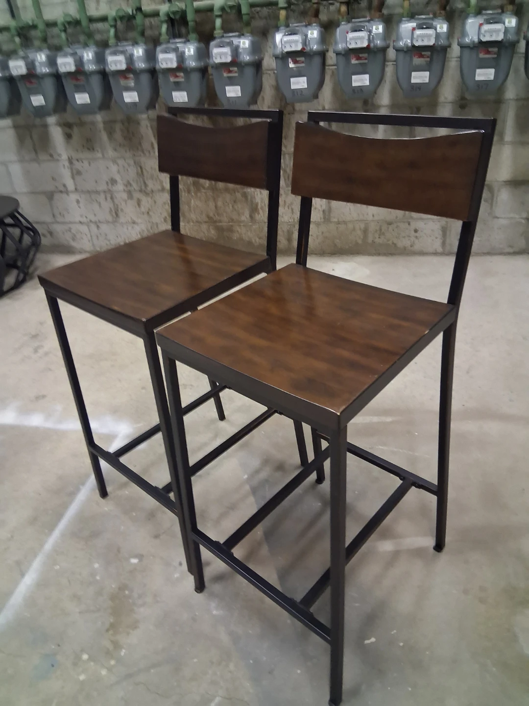 Set of Two Industrial Bar Stools