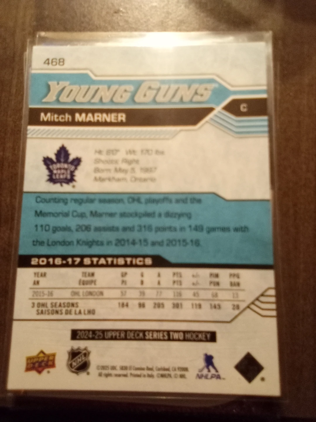 Mitch Marner 2024-25 Upper Deck Young Guns Hockey Card - photo 2