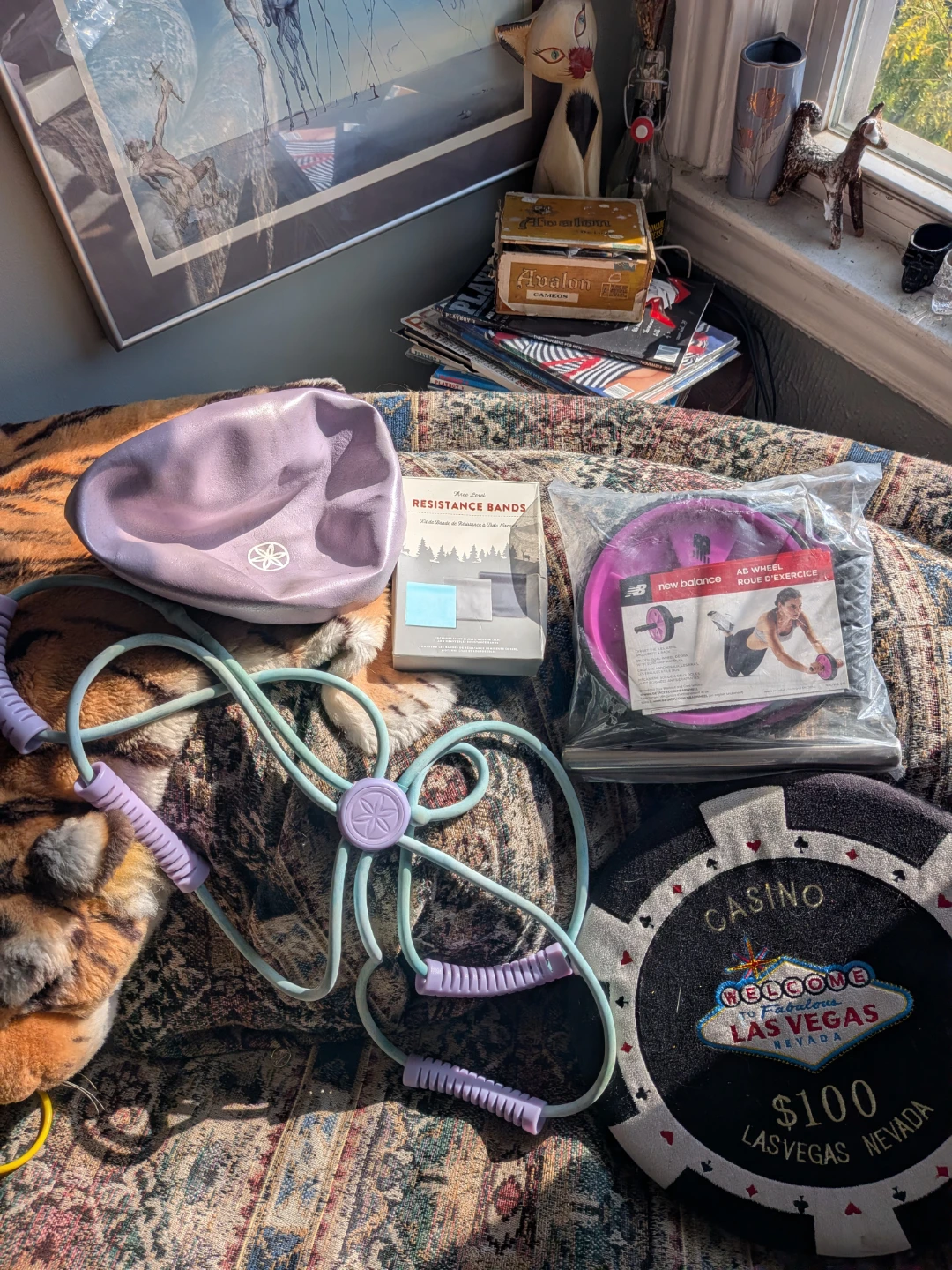 New Balance, Indigo, and Gaiam new & used home workout items