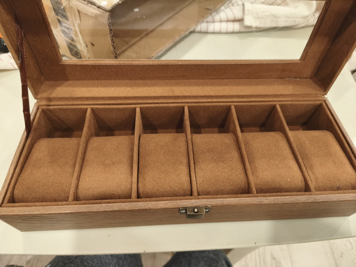 Wooden 6-Slot Watch Display Case