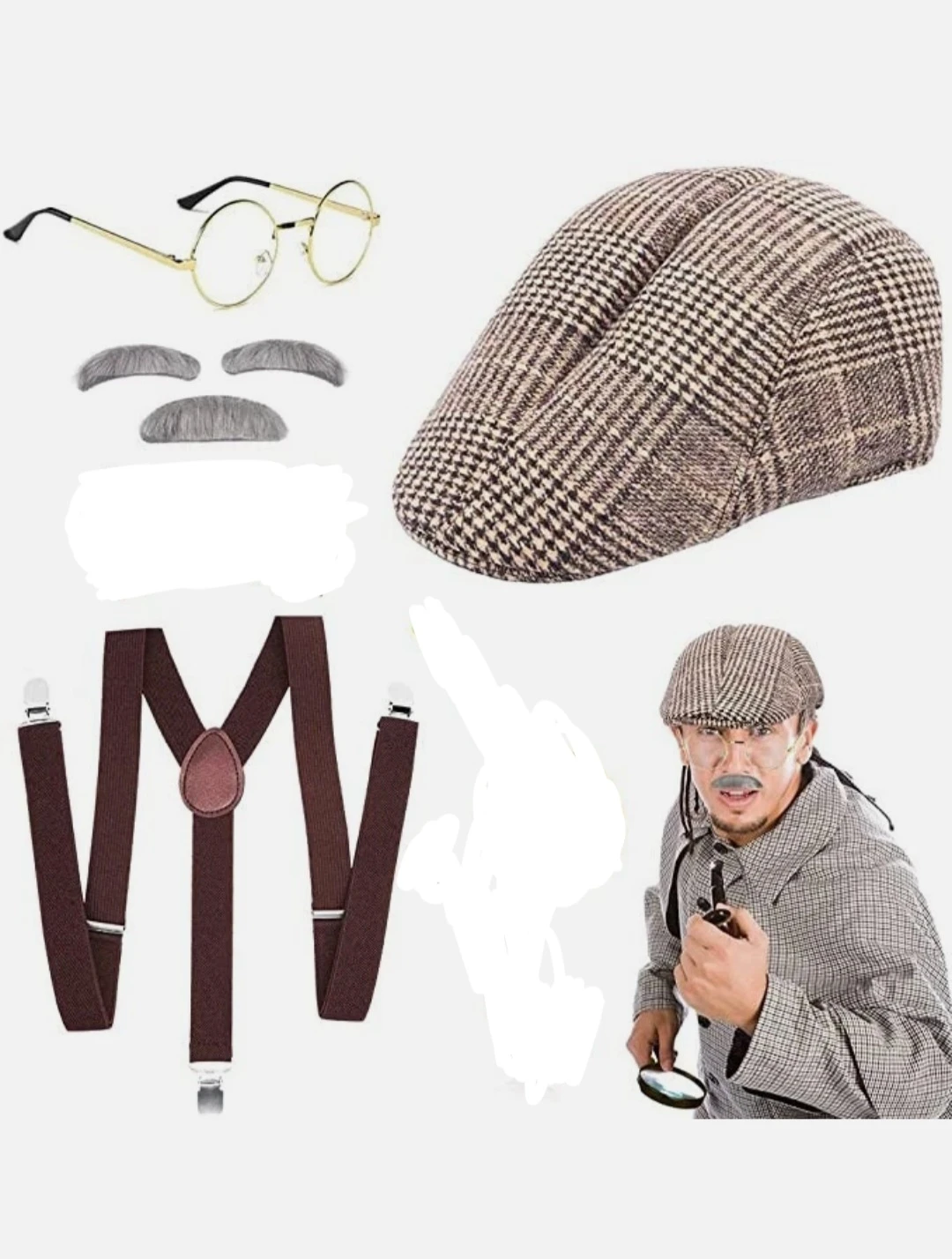 4pcs Detective Costume Set