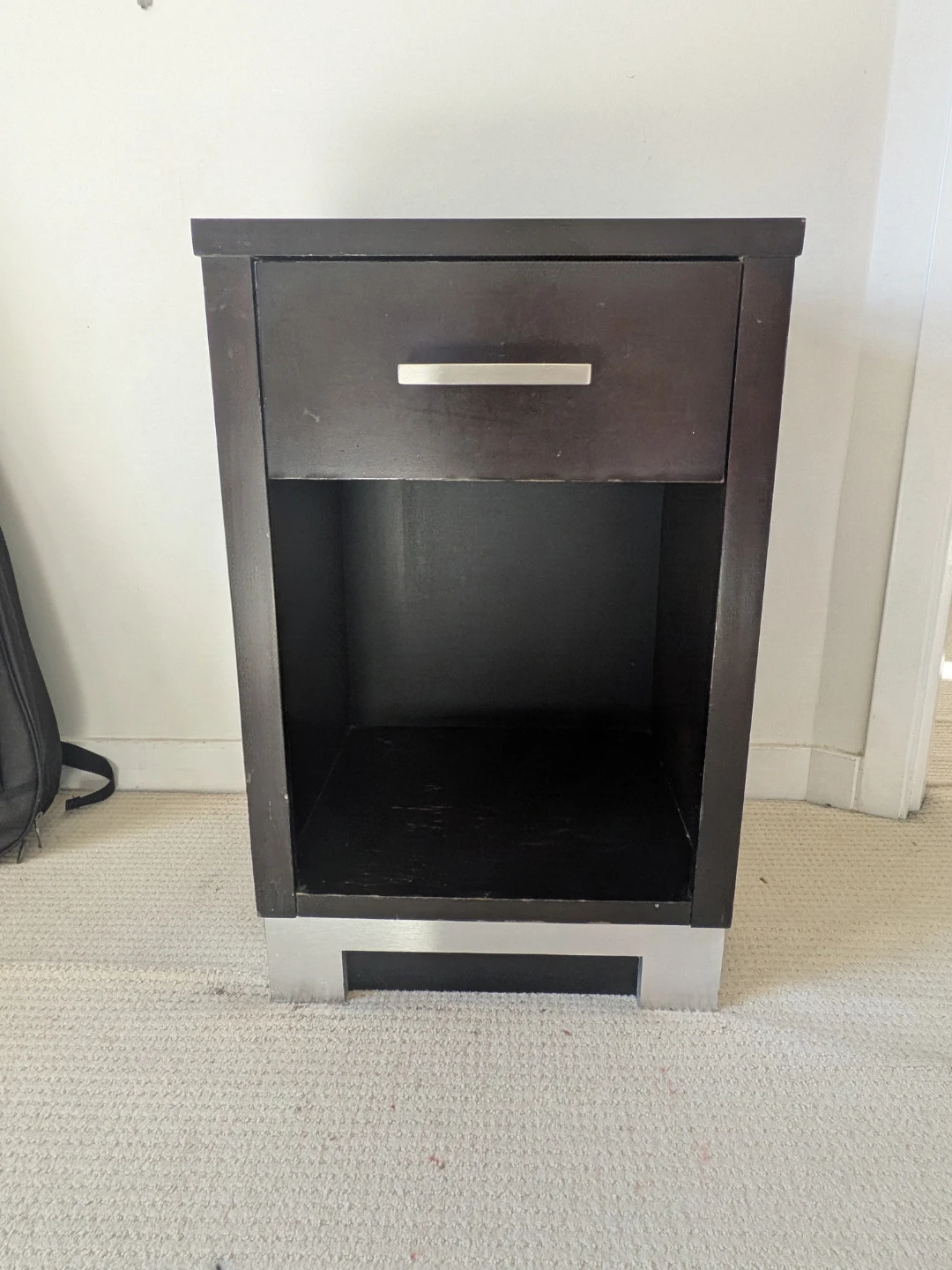 Modern Black Nightstand with Drawer - photo 2