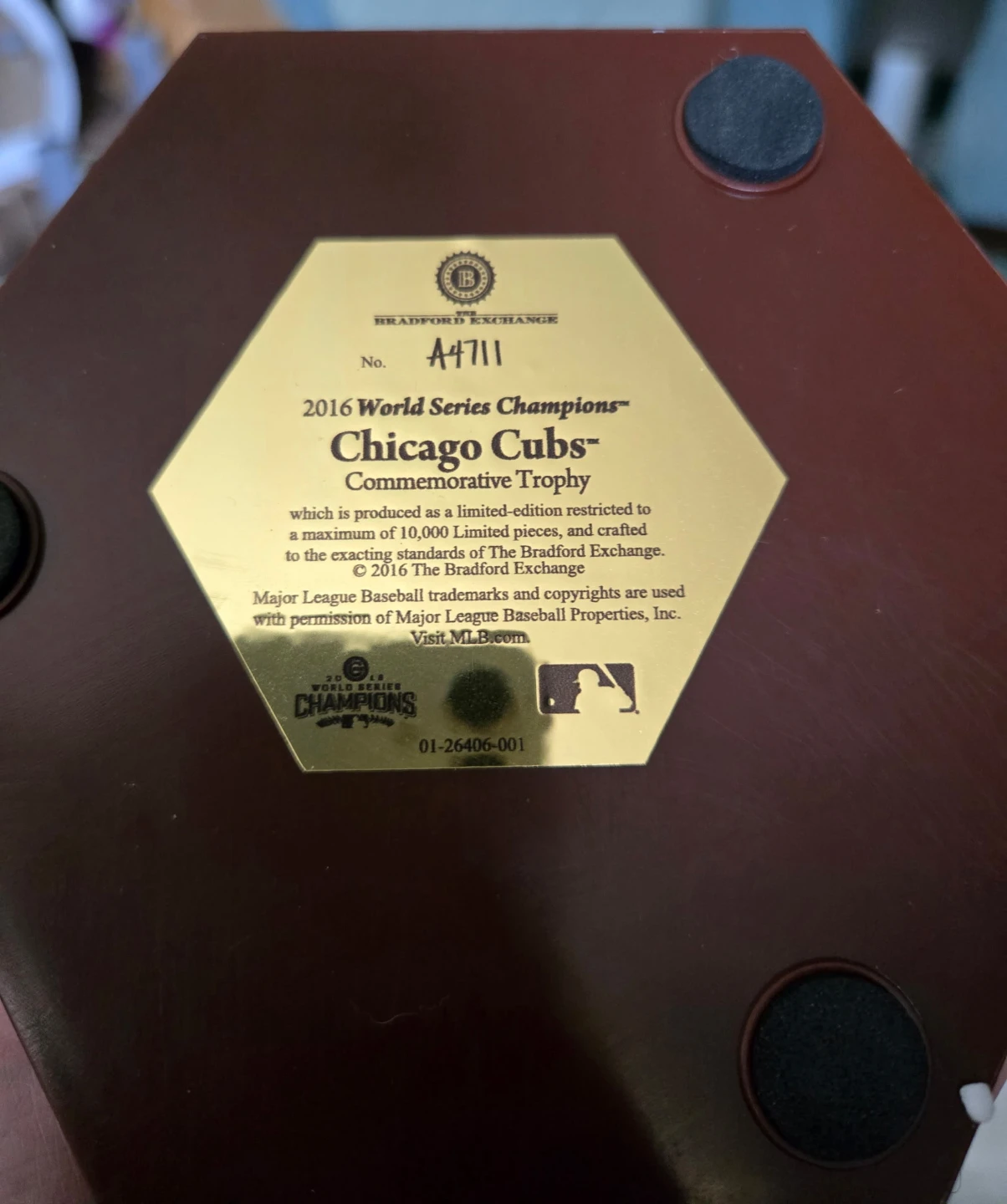 2016 Chicago Cubs World Series Commemorative Trophy - photo 2