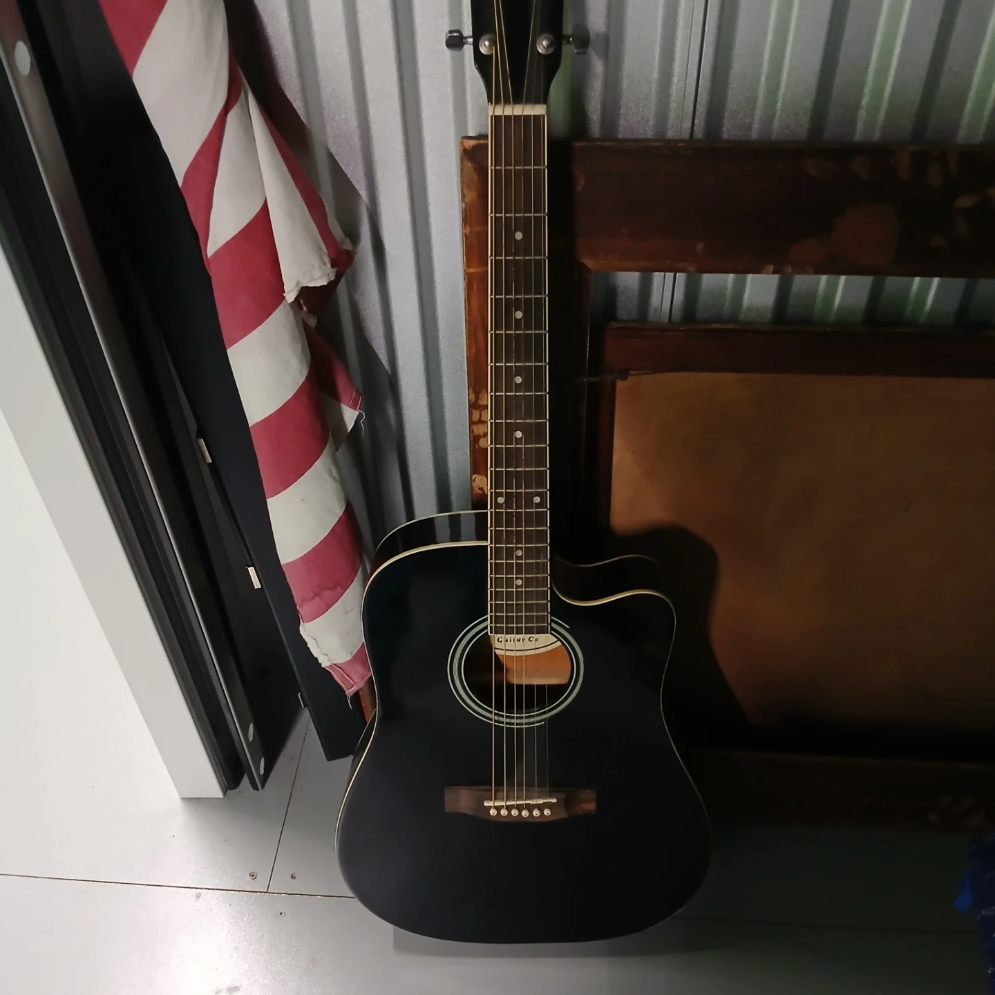 Black Acoustic-Electric Guitar