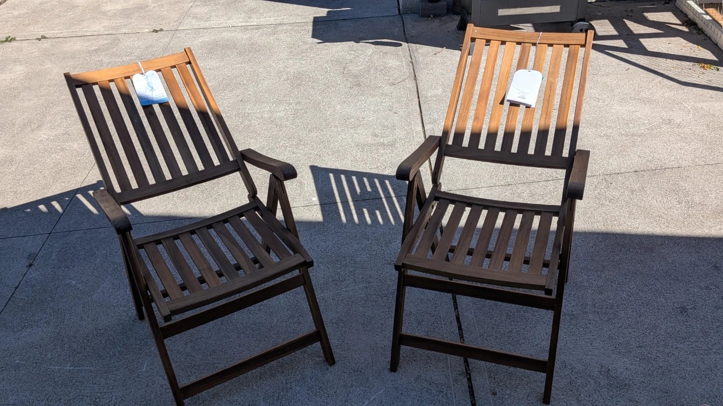 Set of 2 Outdoor Acacia Wood Folding Chairs - photo 2