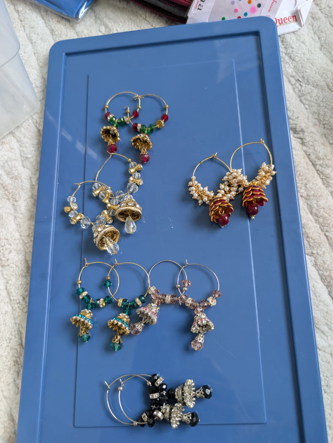 Assorted Beaded Hoop Earrings Indian style