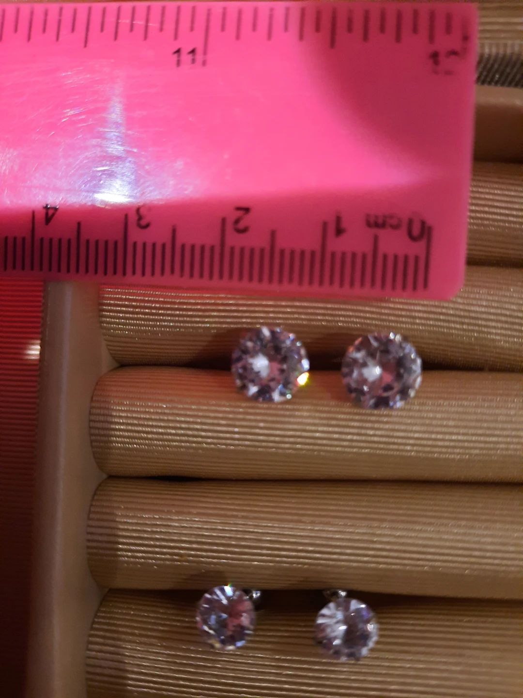5 pairs lot stainless steel CZ Stud screwback Earrings - photo 4