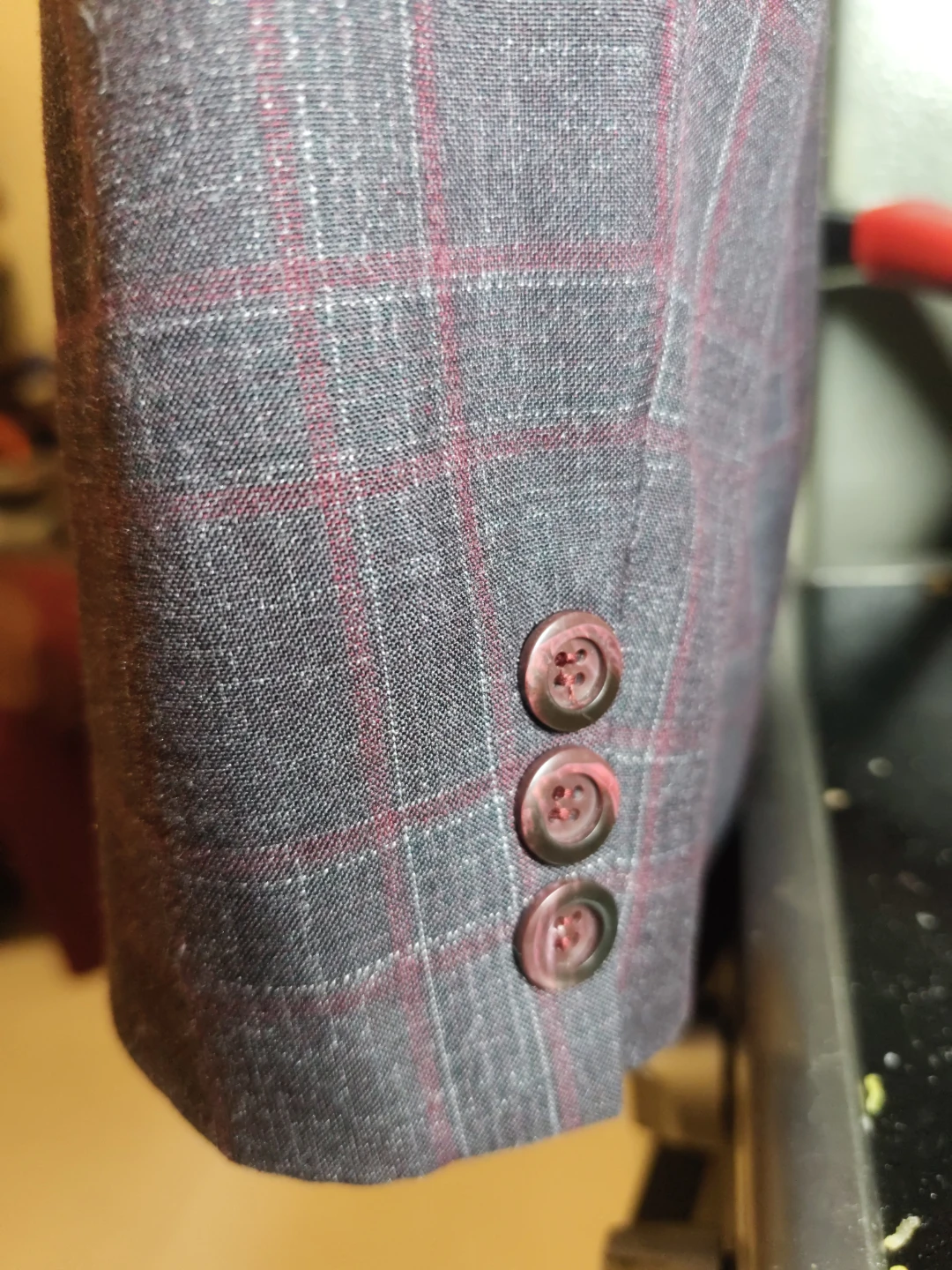 Mens Plaid Blazer Grey and Red - photo 5