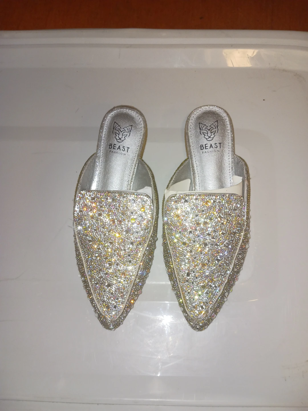 Beast Fashion Silver Rhinestone Mules 7.5 - photo 4