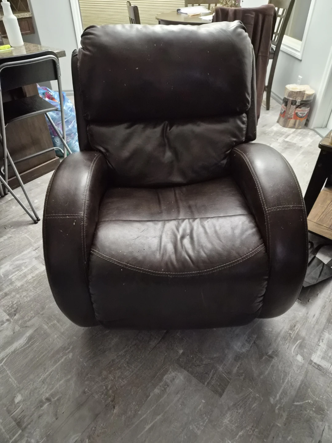 Dark Brown Leather Recliner - photo 3
