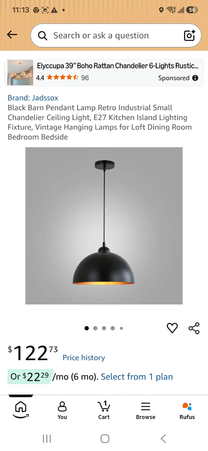 Jadssox Black Barn Pendant Lamp