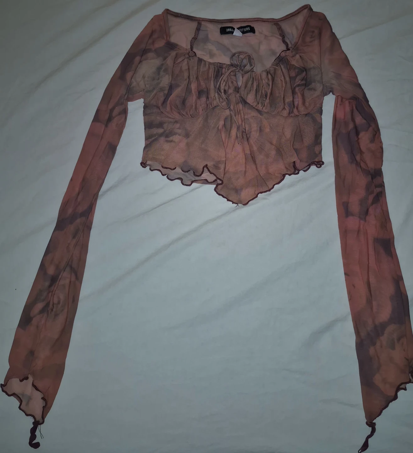 Urban Outfitters Mesh Long Sleeve Crop Top