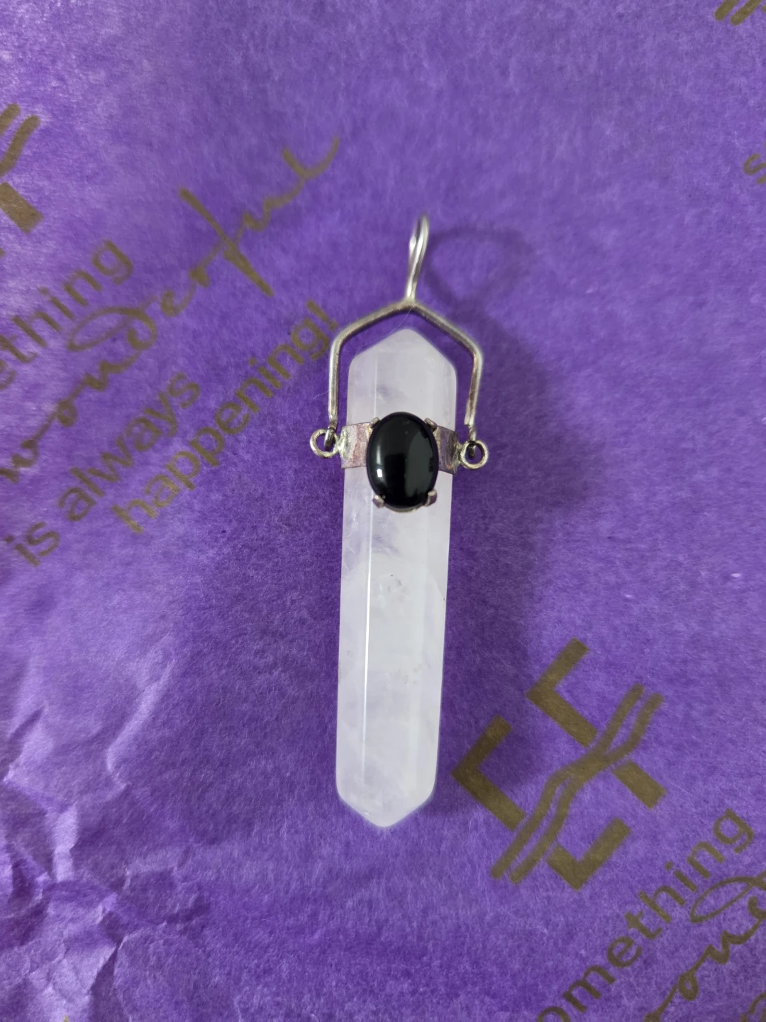 Quartz and Onyx Crystal Pendant