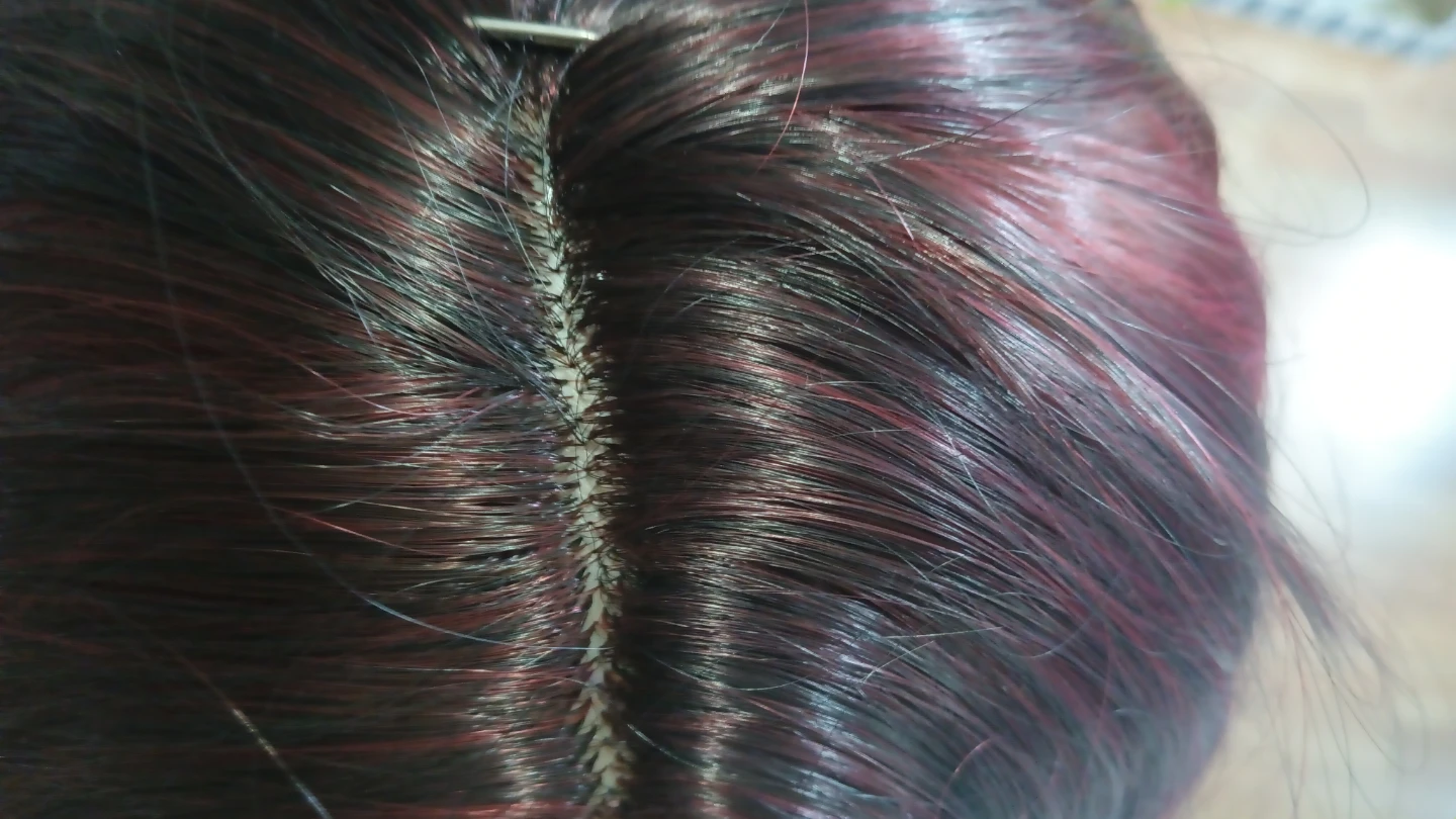 Burgundy and Black Wavy Synthetic Wig - photo 4