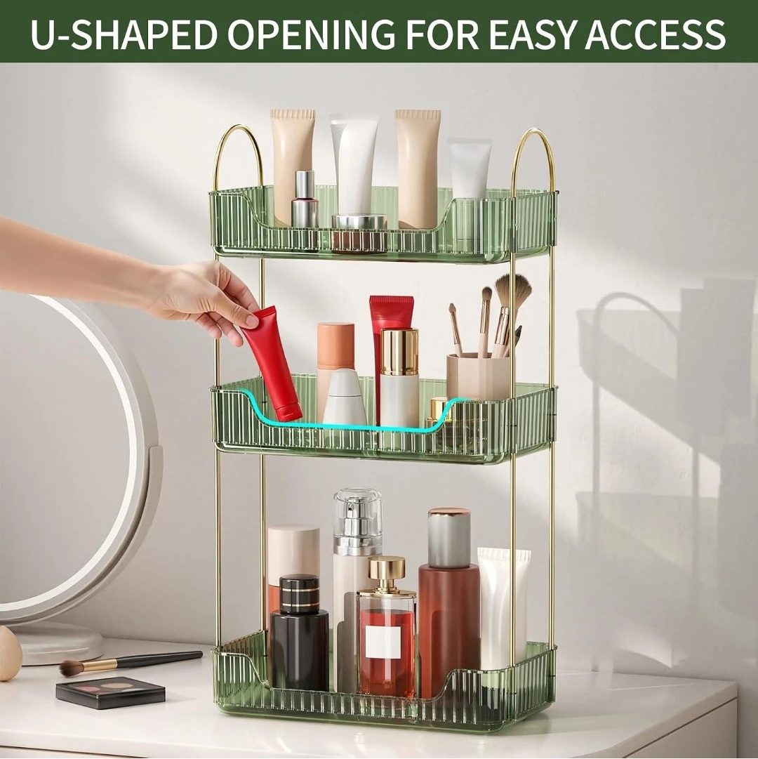 Oifescie 3-Tier Vanity Makeup Countertop Storage - photo 4