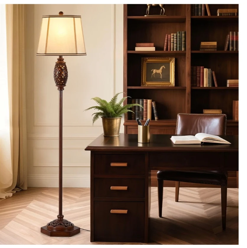 Hollow Carved Floor Lamp with LED Night Light - photo 3