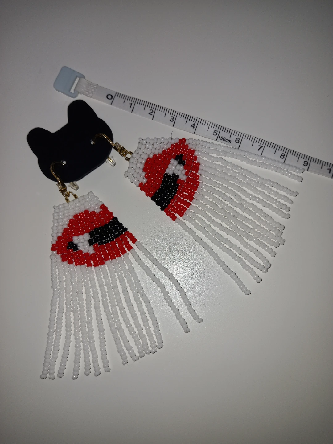 Halloween beaded fringe earrings - photo 5