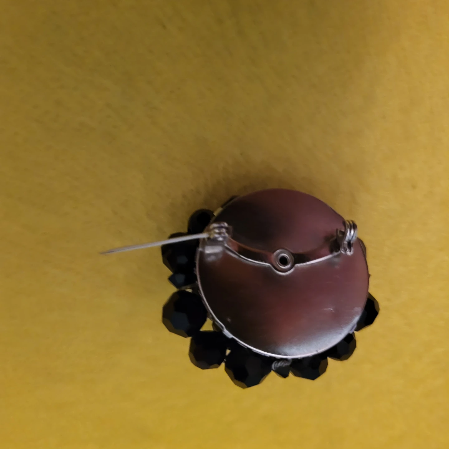 Black Beaded Floral Brooch - photo 3