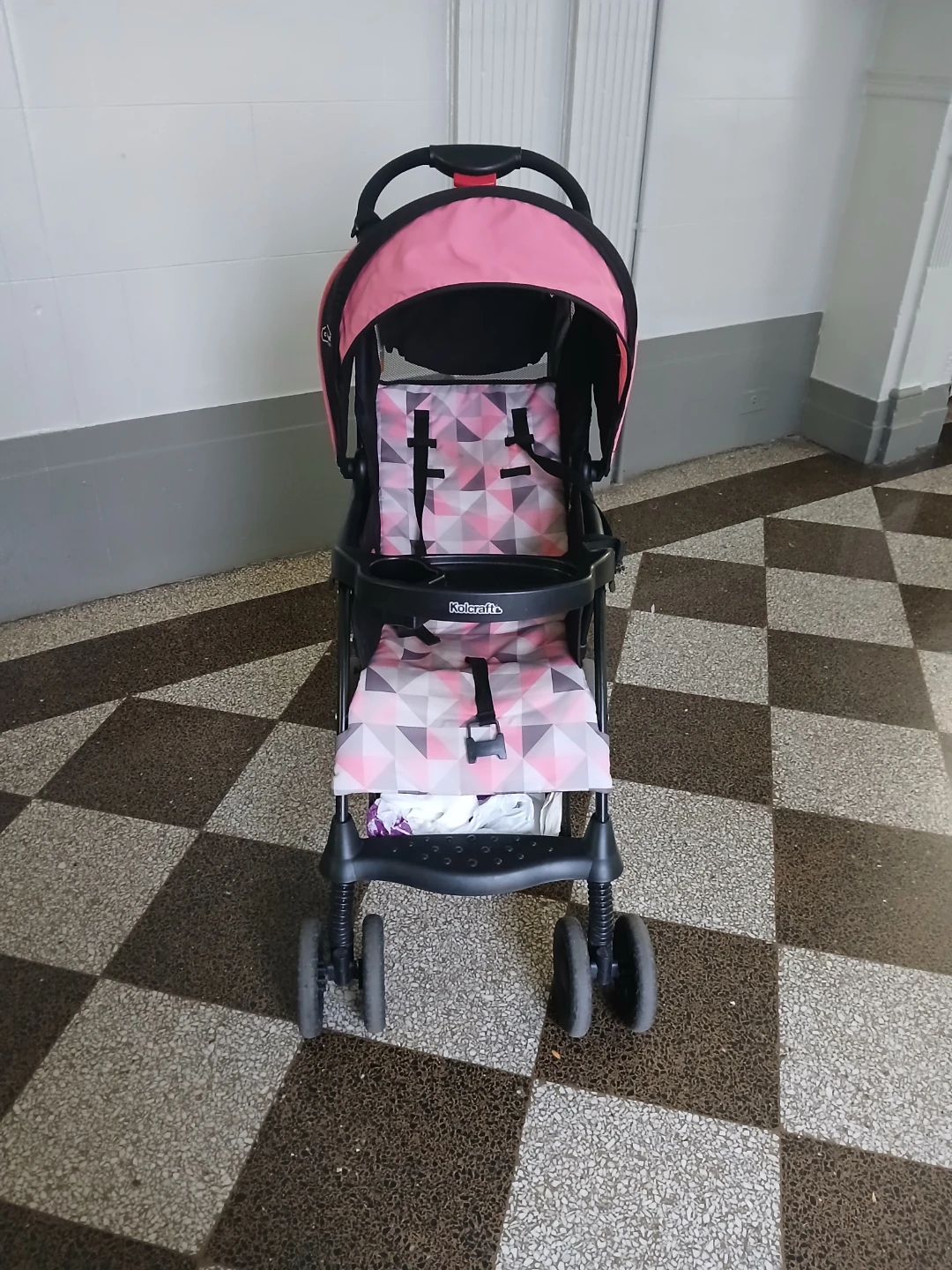 Kolcraft baby stroller pink and black