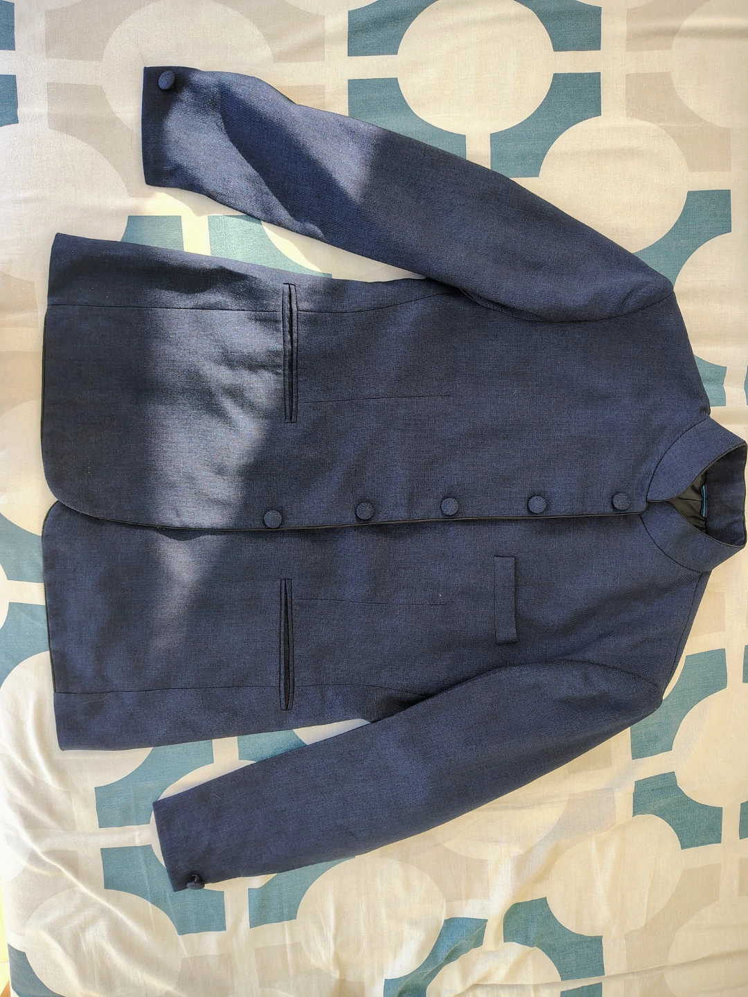 Blue Mandarin Collar Blazer - photo 2