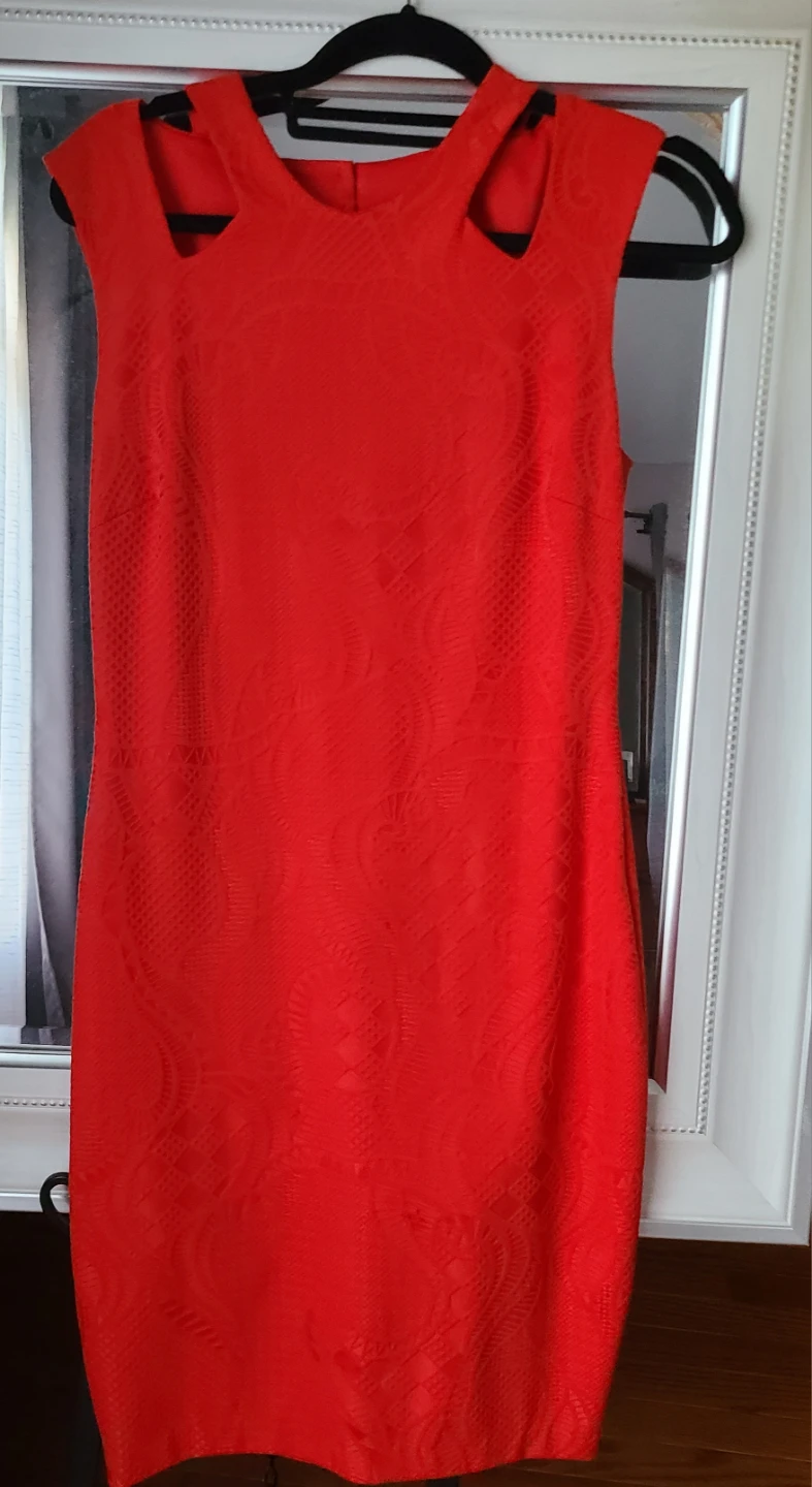 Cache Red Patterned Dress