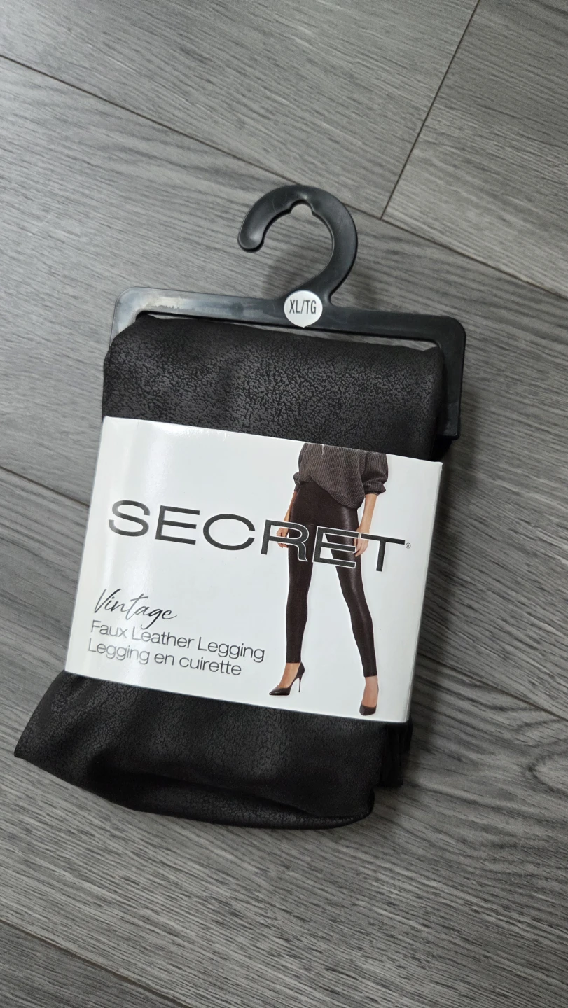 Secret Vintage Faux Leather Legging Black XL