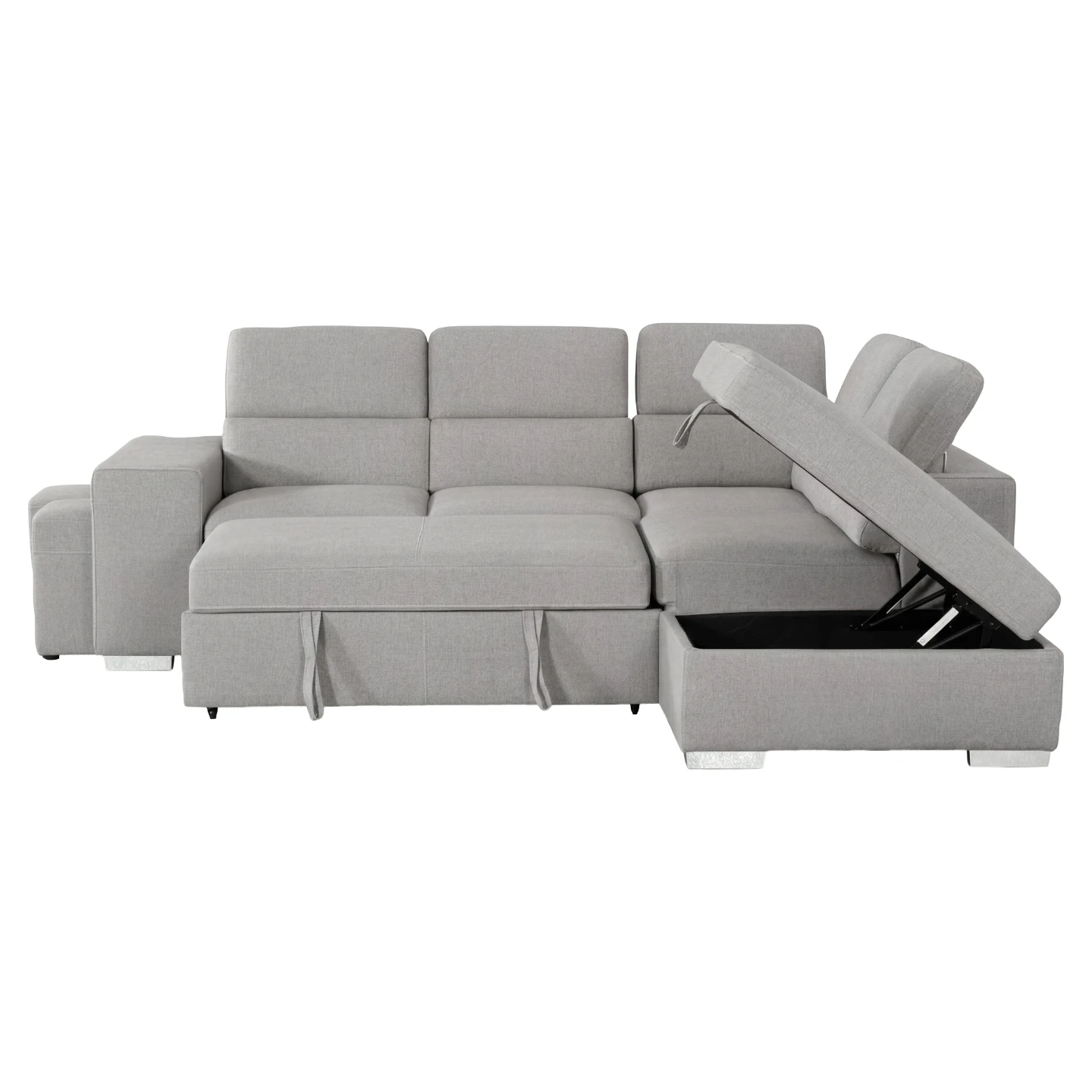 Used -Light Grey Sectional Sofa with Storage - photo 3